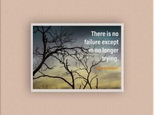 There Is No Failure Except In No Longer Trying.